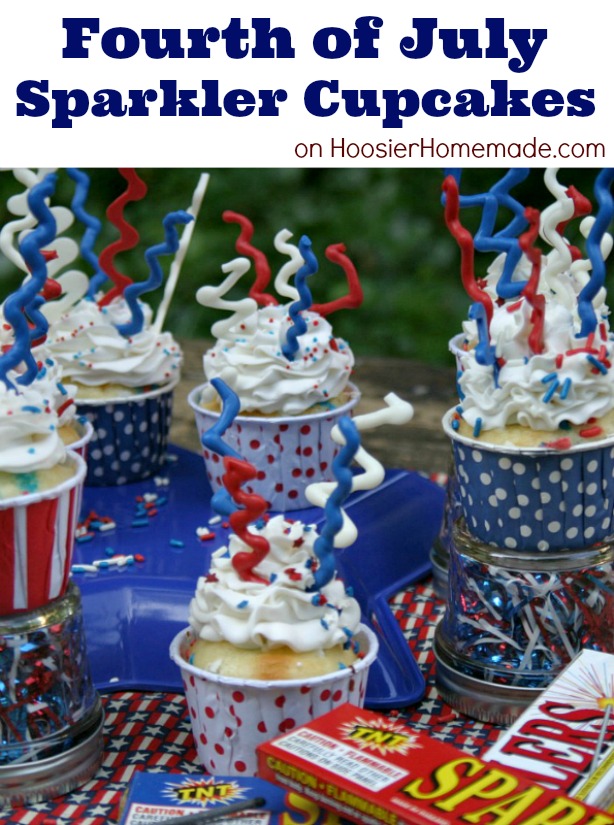 Sparkler Cupcakes For Fourth Of July