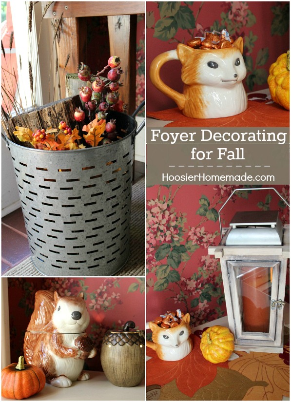 Foyer Decorating Ideas for Fall | on HoosierHomemade.com