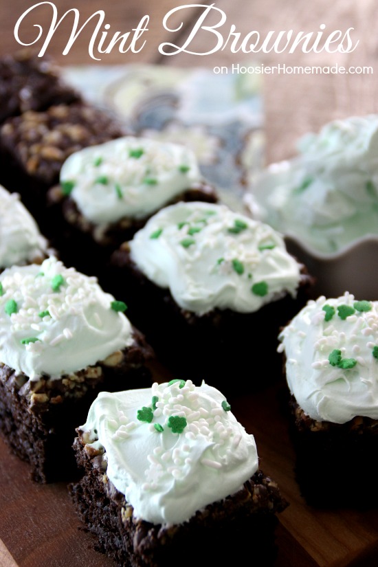 Frosted Mint Brownies | Recipe on HoosierHomemade.com