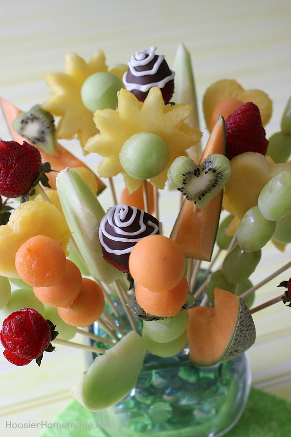 No need to buy a fruit bouquet! You can make your own! They are easy, much less expensive and perfect for gift giving! Instructions and Video included! 