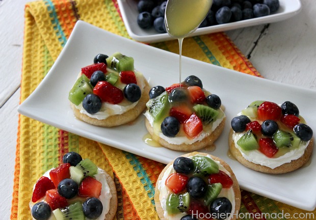 Sugar Cookie Fruit Pizzas :: Recipe on HoosierHomemade.com