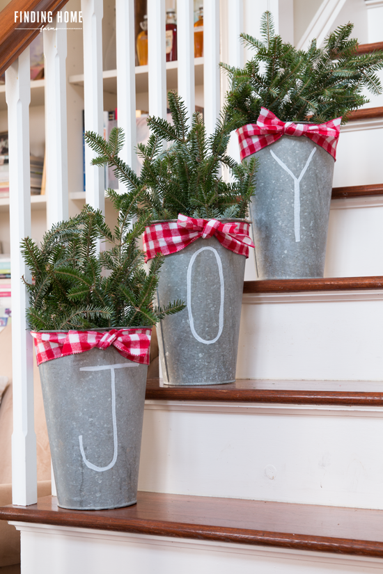 Galvanized Christmas Buckets