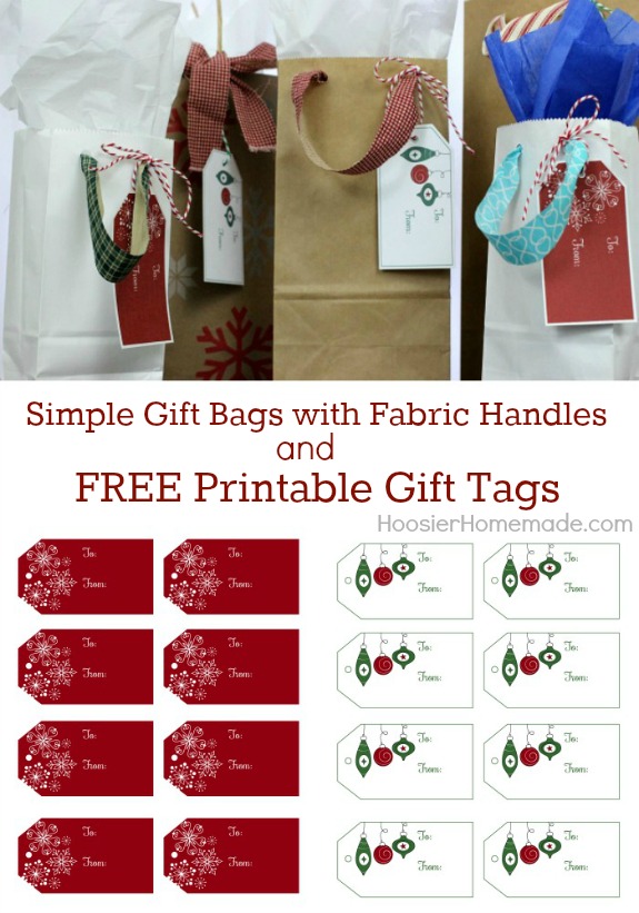 Give your gifts an extra special touch with these easy to make Simple Gift Bags and FREE Printable Gift Tags! Pin to your Christmas Board!