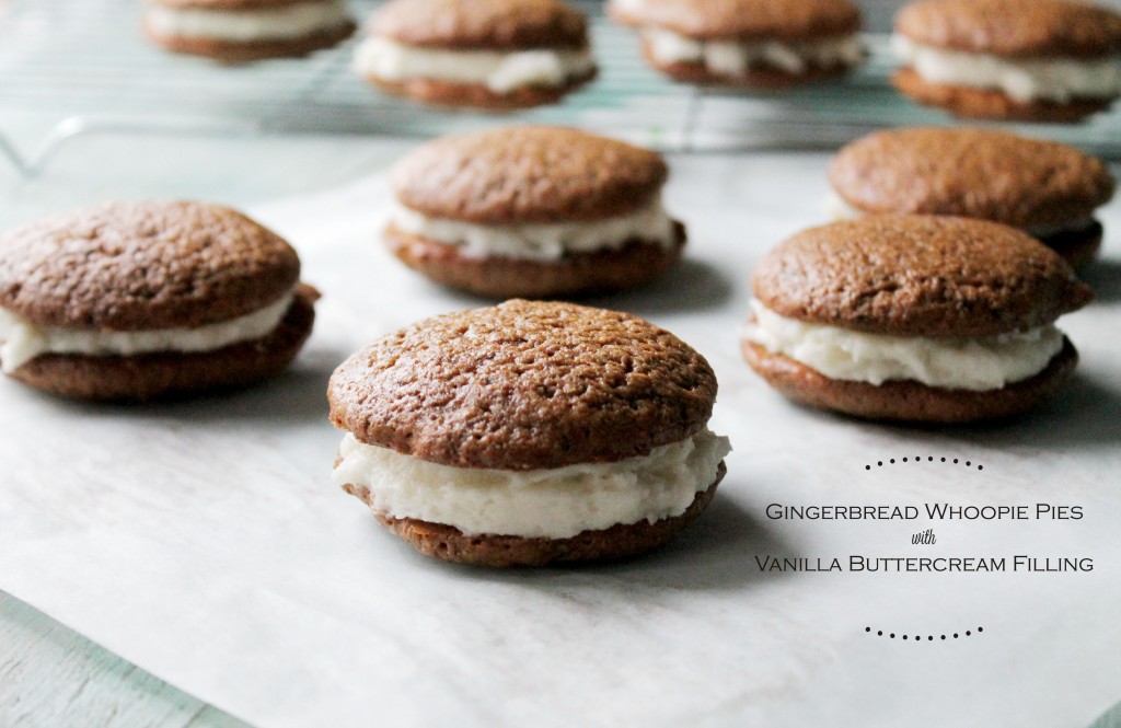 Gingerbread Whoopie Pies with Vanilla Buttercream Filling: 100 Days of Homemade Holiday Inspiration