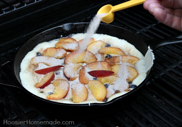 Grilled Peach & Blueberry Cobbler :: Recipe on HoosierHomemade.com