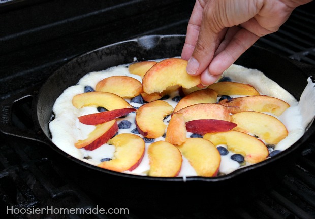 Grilled Peach & Blueberry Cobbler :: Recipe on HoosierHomemade.com