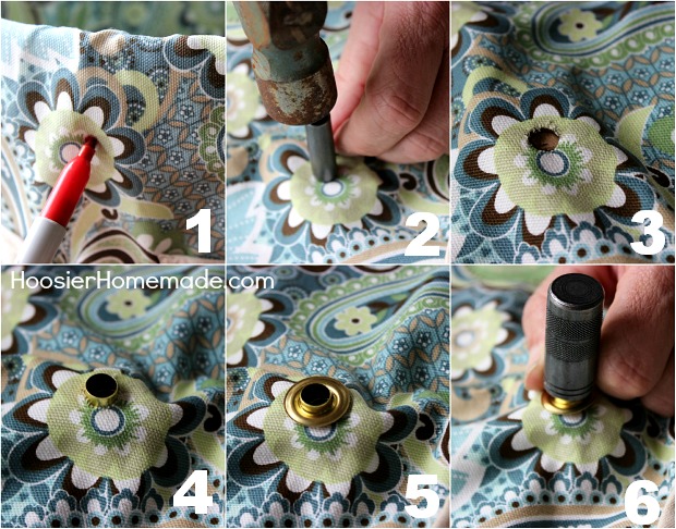 How to attach a Grommet to Fabric :: Full Instructions with photos on HoosierHomemade.com