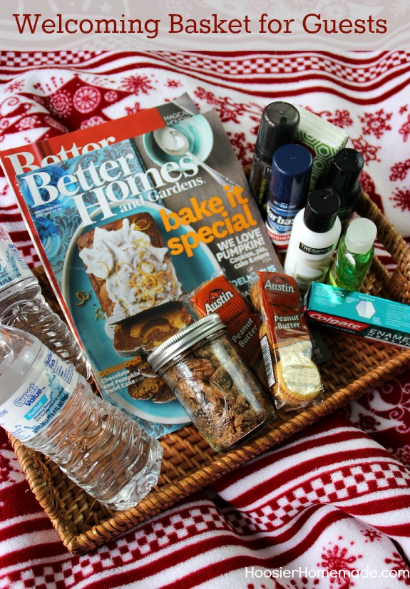 Make guests feel at home with this Welcoming Basket! Pin to your DIY Board!