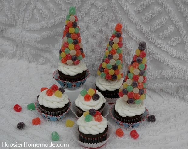 Gumdrop Tree Cupcakes :: Instructions on HoosierHomemade.com