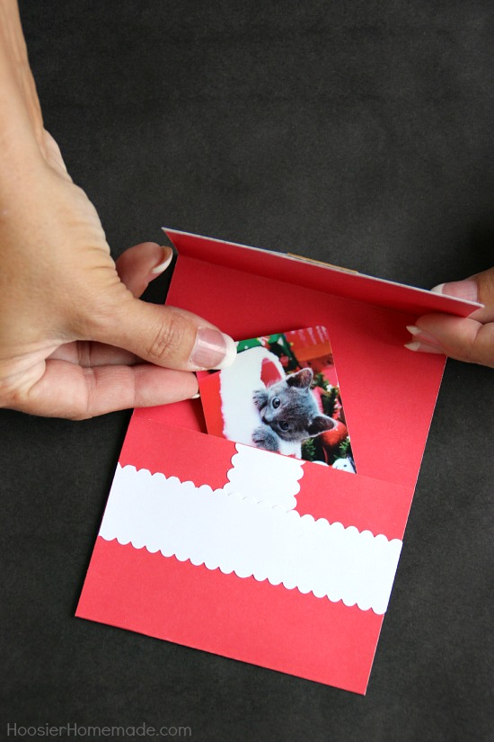 Make these Handmade Christmas Cards to hold gift cards or family photos. They are easy to make and go together in minutes! Pin to your Christmas Board!