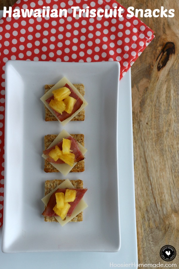 Just 4 ingredients in this easy snack! Hawaiian Triscuit Snacks will inspire you to dream of the islands! Pin to your Recipe Board!