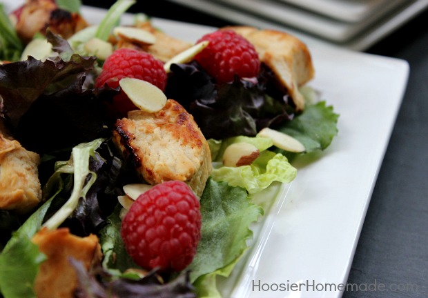 Raspberry Chicken Salad: Healthy 5 Minute Recipe :: on HoosierHomemade.com