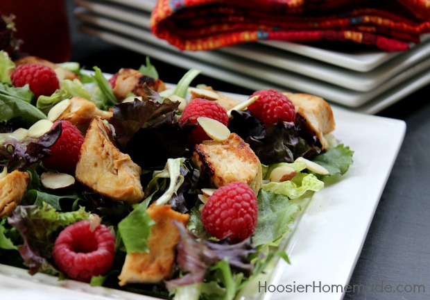 Raspberry Chicken Salad: Healthy 5 Minute Recipe :: on HoosierHomemade.com