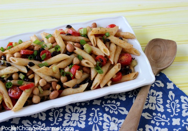 Healthy Three Bean Pasta Salad