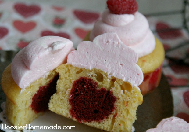 How to Bake a Heart in a Cupcake | Recipe & Instructions on HoosierHomemade.com