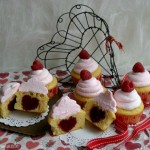 Valentine's Day Cupcakes: Bake a Heart in the center :: Recipe on HoosierHomemade.com