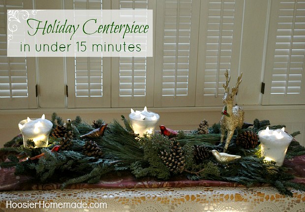 Quick & Easy Holiday Centerpiece on HoosierHomemade.com