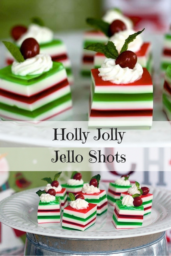 Holly Jolly Jello Shots- These Jello shots are so fun for your Christmas party!