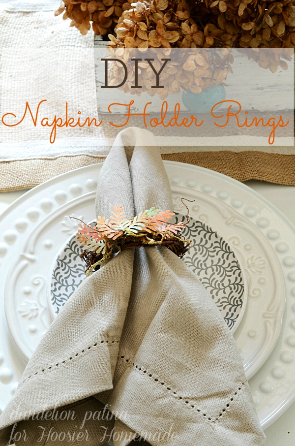SIMPLE AND INEXPENSIVE! These DIY grapevine napkin ring holders are the perfect creation to display at your fall table. The kiddos can even help with this project! #grapevinewreath #napkinholders