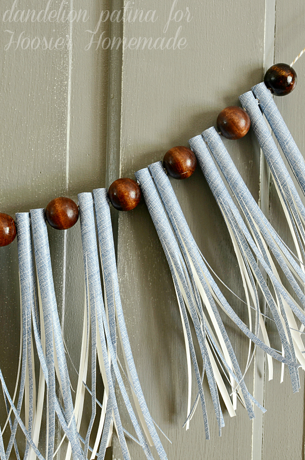 DiY paper straw tassel garland by Dandelion Patina for Hoosier Homemade