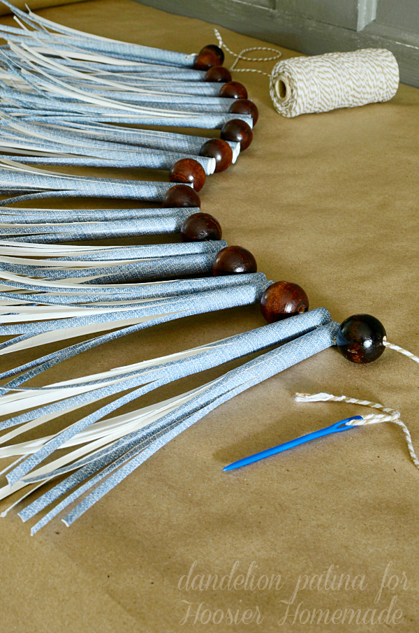 DIY paper straw tassel garland by dandelion patina for Hoosier Homemade