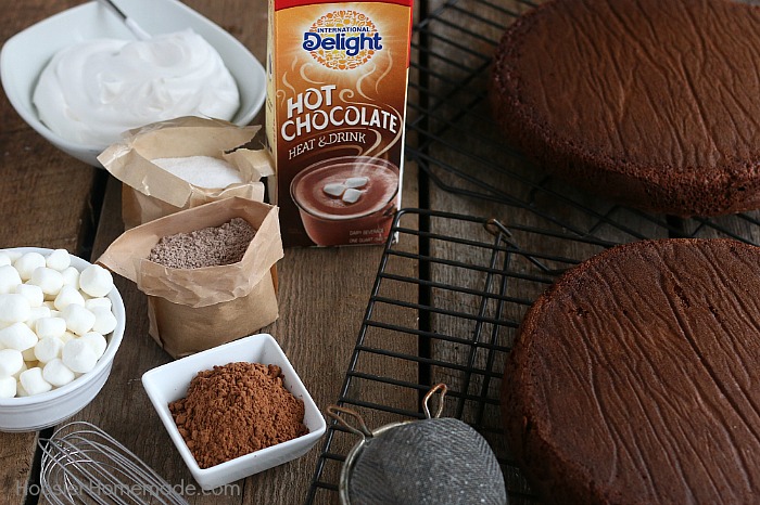 Ingredients to make Hot Chocolate Cake