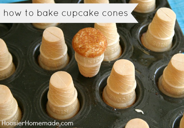 How to Bake Cupcake Cones :: HoosierHomemade.com