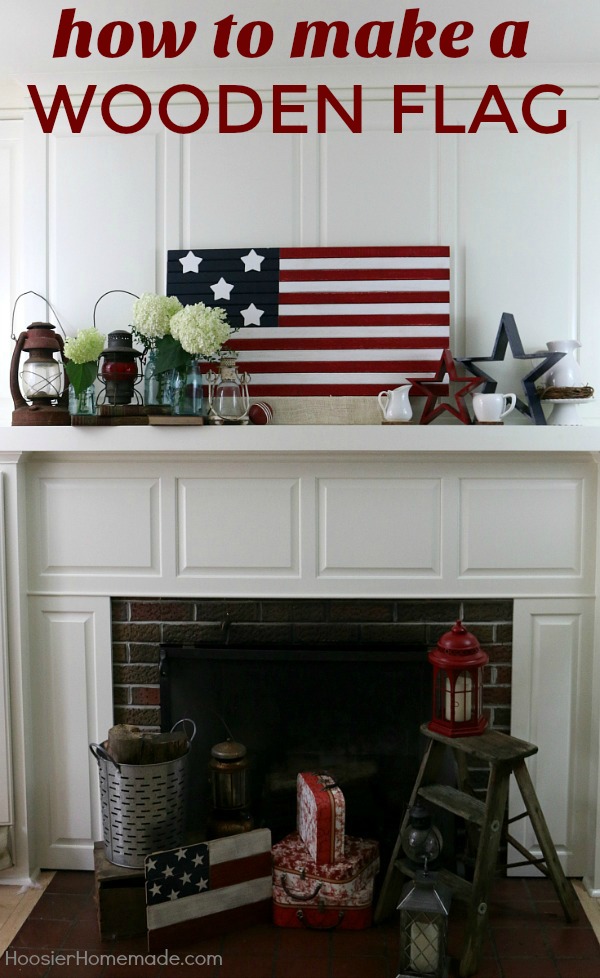 HOW TO MAKE A WOODEN FLAG -- Making a wooden flag is MUCH easier than you think! Some wood, a little paint and screws and you have a patriotic flag to hang in your home! 