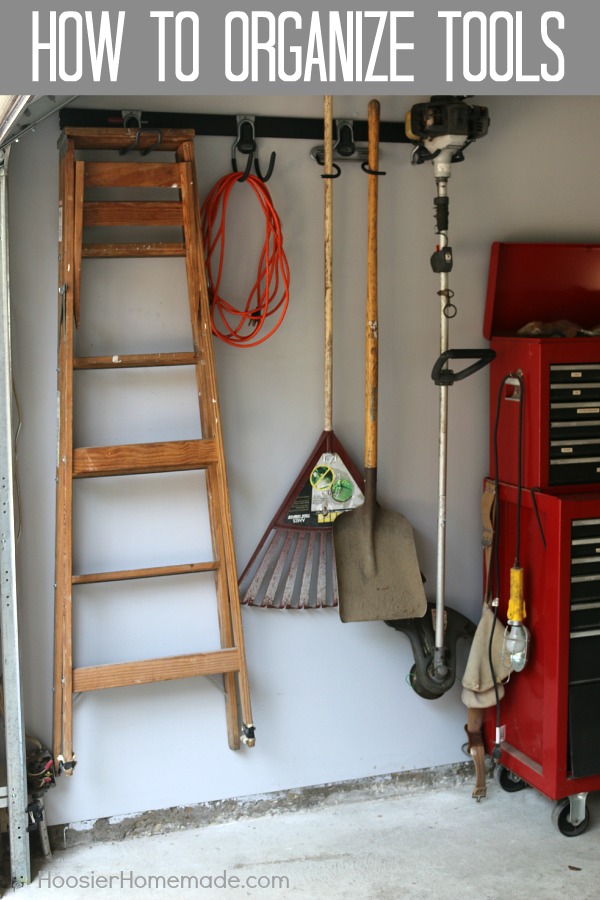 Rakes - Shovels - Ladders - the list goes on and on! Learn How to Organize Tools in your garage once and for all! Click on the Photo to get Organized!