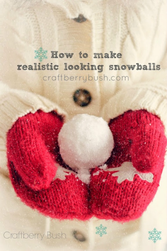 No need to get your hands cold and wet with these Snowballs! Learn how to make Indoor Snowballs to use in your Winter Decorating! Pin to your Craft Board!