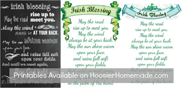 Printable Irish Blessings: Available in 3 Styles | on HoosierHomemade.com