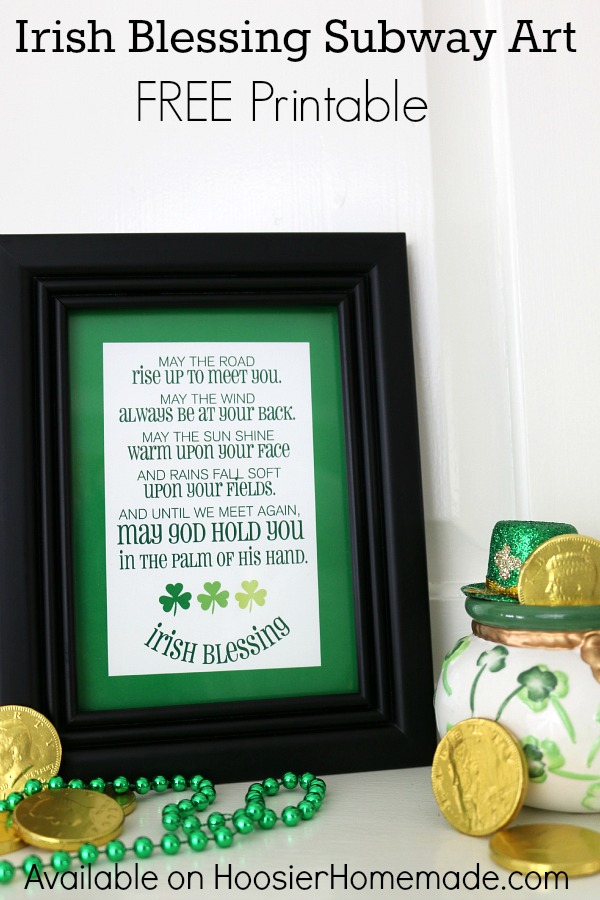 This classic from Old Ireland; Irish Blessing is made into a fun Subway Art Printable for you to use to decorate with or give as a gift! Available in 2 sizes! Pin to your St. Patrick's Day Board!