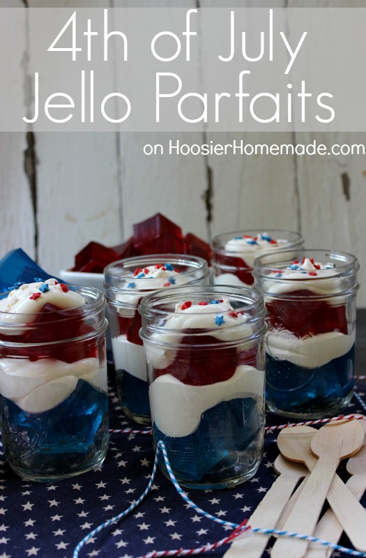 4th of July Treat :: Jello Parfaits :: Recipe on HoosierHomemade.com