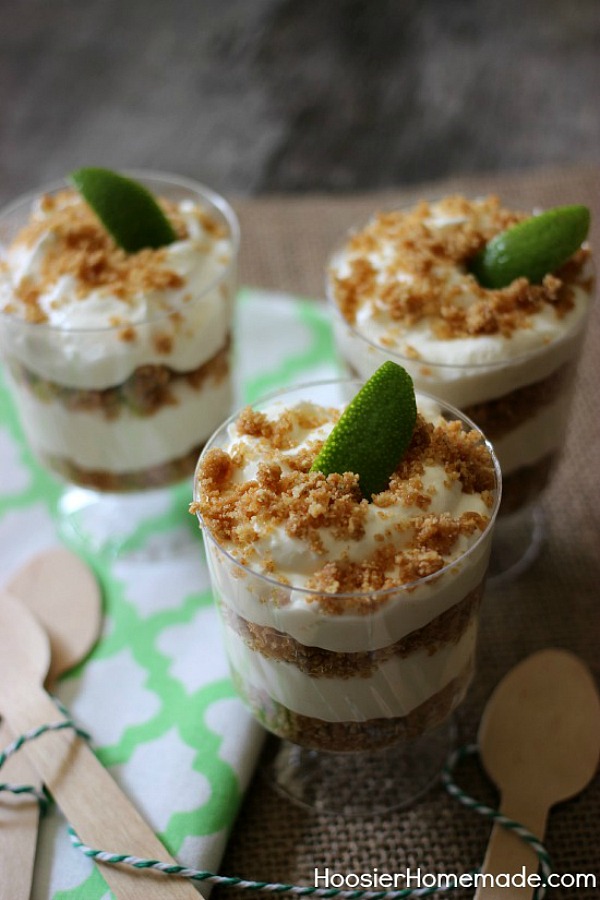 These Key Lime Cheesecake Trifles go together in minutes, are no bake, and have a delicious lime flavor.