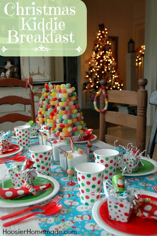 Christmas Kiddie Breakfast with Gumdrop Trees :: Instructions on HoosierHomemade.com