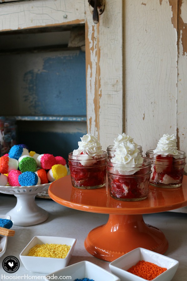 Put together this Easy Kid's Birthday Party in under 30 minutes! No Bake Treats, Marshmallows and Cookies with Sprinkles, Ice Cream, and lots of lots of Sprinkles! Learn how easy it is AND budget friendly! Be sure to pin to your Birthday Party Board to save it! 