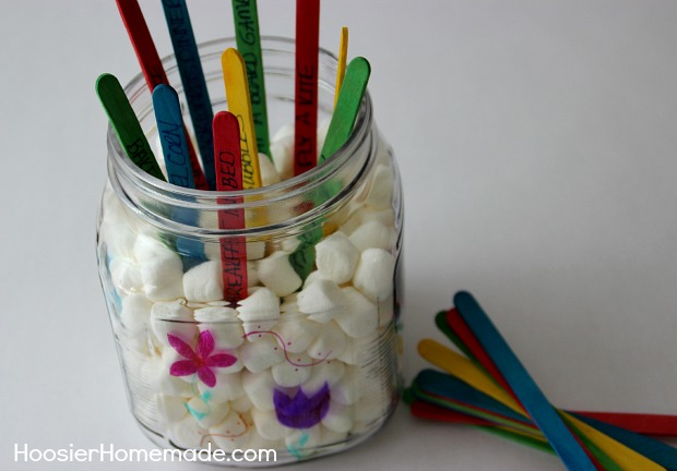 Kid's Spring Activity Jar | Instructions on HoosierHomemade.com