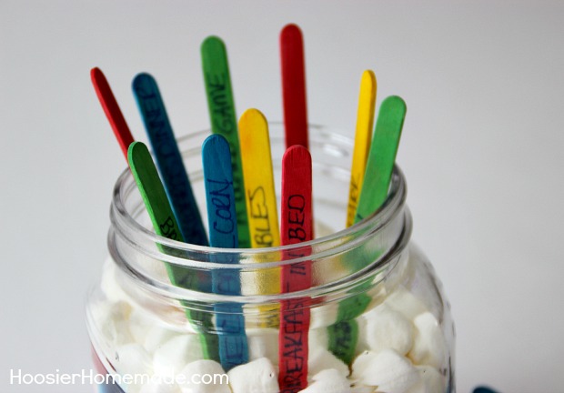 Kid's Spring Activity Jar | Instructions on HoosierHomemade.com