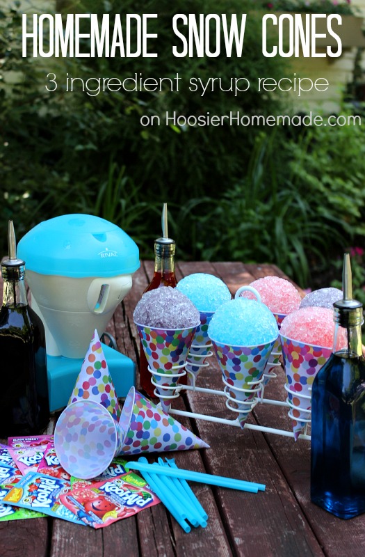 Homemade Snow Cones : 3 Ingredient Syrup Recipe on HoosierHomemade.com