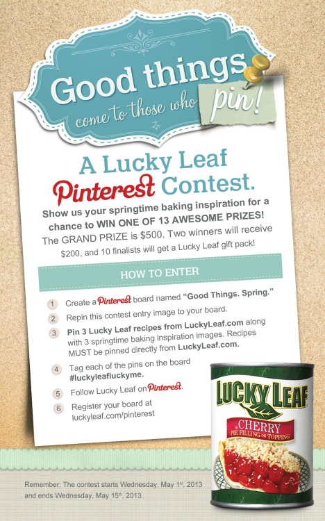 Lucky Leaf Pinterest Contest Entry Pin