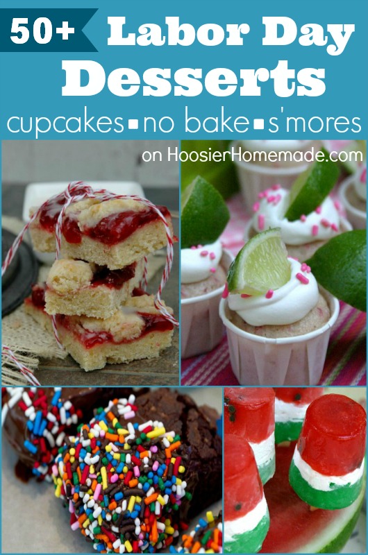 50+ Labor Day Desserts :: Cupcakes, Desserts, No Bake & S'mores :: on HoosierHomemade.com