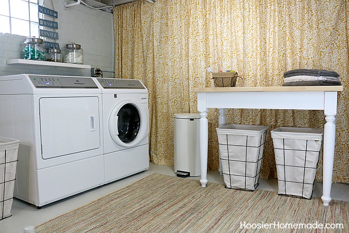 Laundry Room Make Over Transformation with DIY Shelving