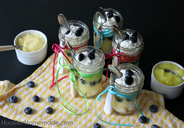 Lemon Blueberry Angel Food Cake in a Jar :: Recipe on HoosierHomemade.com