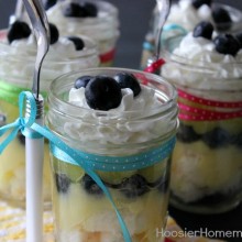 Lemon Blueberry Angel Food Cake in a Jar :: Recipe on HoosierHomemade.com