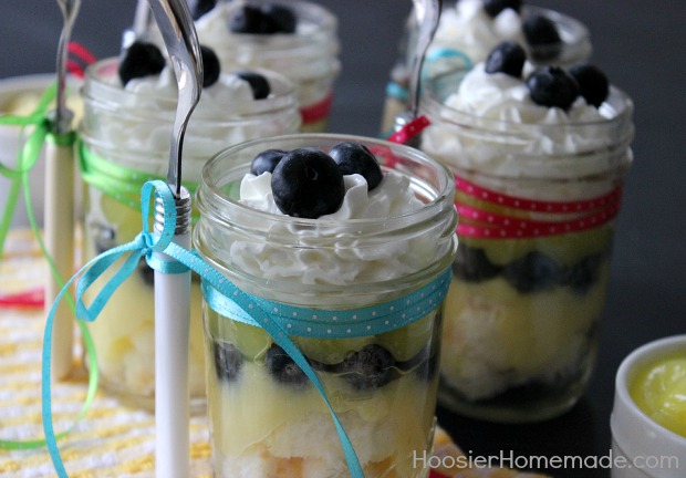 Lemon Blueberry Angel Food Cake in a Jar :: Recipe on HoosierHomemade.com