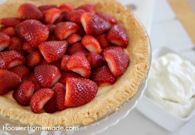 Meyer Lemon & Strawberry Pie :: Recipe on HoosierHomemade.com