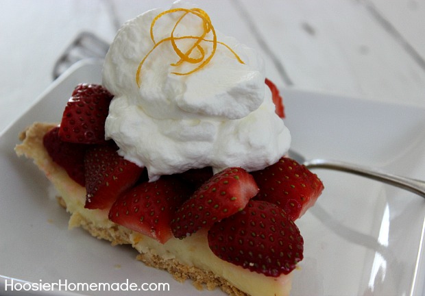 Meyer Lemon & Strawberry Pie :: Recipe on HoosierHomemade.com