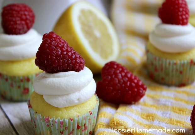 Lemon Raspberry Cupcakes | Recipe on HoosierHomemade.com