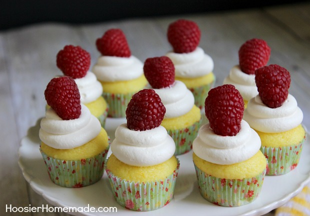 Lemon Raspberry Cupcakes | Recipe on HoosierHomemade.com