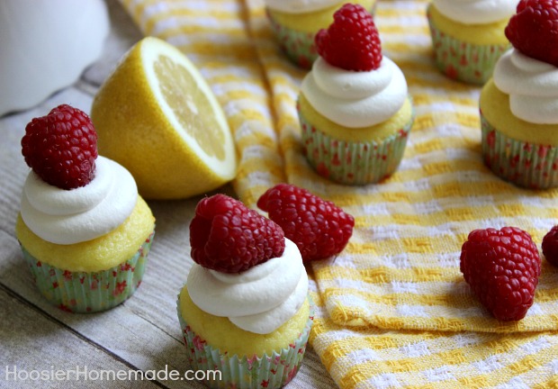 Lemon Raspberry Cupcakes | Recipe on HoosierHomemade.com